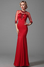 Gorgeous Half Sleeves Evening Gown With Embroidery Details