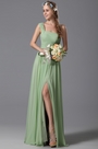 One Shoulder Slit Bridesmaid Dress Evening Dress