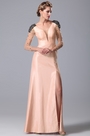 Gorgeous High Slit Peach Mother of the Bride Gown