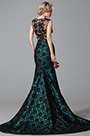 Sleeveless Black Lace Floral Skirt Evening Gown