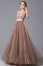 V Neck Long Sleeves Graduation Dress Prom Gown