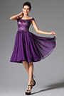 Elegant Off Shoulder Lace Purple Cocktail Dress Party Dress