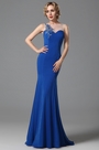 Elegant Blau Stickerei Applikation Abendkleid Ballkleid Formal Kleid