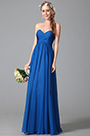 Strapless Sweetheart Blue Bridesmaid Dress
