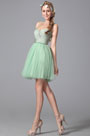 Ärmellos Geblümt Hellgrün Homecoming Kleid