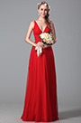 Stunning Red Bridesmaid Dress With V Cuts