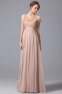 A Line Evening Dress With Lace Cap Sleeves