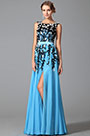 Fabulous Sleeveless Slit Evening Gown With Lace Applique