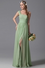 One Shoulder Slit Bridesmaid Dress Evening Dress