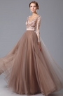 V Neck Long Sleeves Graduation Dress Prom Gown