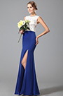 Elegant Sleeveless High Slit Blue Evening Dress Formal Gown
