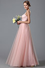 Robe de soirée longue tulle princesse rose