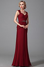 Elegant Ärmellos V Ausschnitt Rot Formal Abendkleid