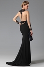 Чёрная Вечернее Платье с Бантом Разрез на Юбке