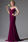 Elegant Off Shoulder V Neck Fuchsia Evening Dress Formal Gown
