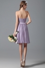 Schmeichelhaft Trägerlos Kurz Lila Brautjungfernkleid