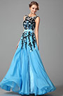 Fabulous Sleeveless Slit Evening Gown With Lace Applique