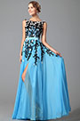Fabulous Sleeveless Slit Evening Gown With Lace Applique