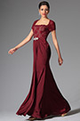 Elegant kurze Ärmel Spitze Burgund Brautmutterkleid