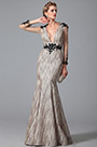 Gorgeous V Neck Long Lace Sleeves Mother of the Bride Dress
