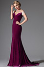 Elegant Off Shoulder V Neck Fuchsia Evening Dress Formal Gown