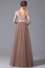 V Neck Long Sleeves Graduation Dress Prom Gown