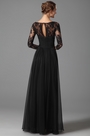 Robe de soirée longue noire taille empire avec dentelle