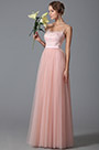 Robe de soirée longue tulle princesse rose