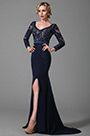 Long Sleeves Slit Mother of the Bride Dress