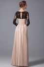 Elegant Empire Waist Evening Gown With Lace Sleeves