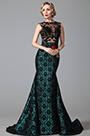 Sleeveless Black Lace Floral Skirt Evening Gown