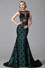 Sleeveless Black Lace Floral Skirt Evening Gown