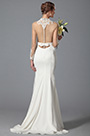 White Trumpet Long Sleeve Evening Dress Wedding Gown