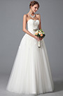 Trägerlos Perlen Taillelinie Spitze Hochzeits Kleid