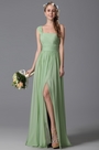 One Shoulder Slit Bridesmaid Dress Evening Dress