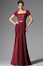Elegant kurze Ärmel Spitze Burgund Brautmutterkleid