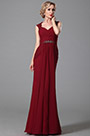 Elegant Ärmellos V Ausschnitt Rot Formal Abendkleid