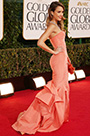 Jessica Alba Vestido de Noche Coral Alfombra Rojo a Medidas