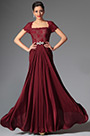 Elegant kurze Ärmel Spitze Burgund Brautmutterkleid