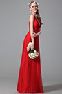 Stunning Red Bridesmaid Dress With V Cuts