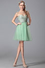 Ärmellos Geblümt Hellgrün Homecoming Kleid