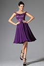 Elegant Off Shoulder Lace Purple Cocktail Dress Party Dress
