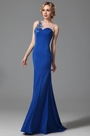 Elegant Blau Stickerei Applikation Abendkleid Ballkleid Formal Kleid