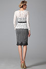 Robe mère de mariée fourreau dentelle manches longues