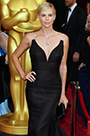 Robe de soirée noire sirène Charlize Theron 86th Oscar