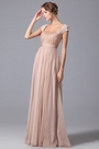 A Line Evening Dress With Lace Cap Sleeves