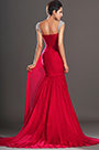 Charming Fitted Red Evening Dress + Silver Handbag Set