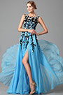 Fabulous Sleeveless Slit Evening Gown With Lace Applique