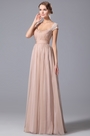 A Line Evening Dress With Lace Cap Sleeves