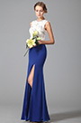 Elegant Sleeveless High Slit Blue Evening Dress Formal Gown